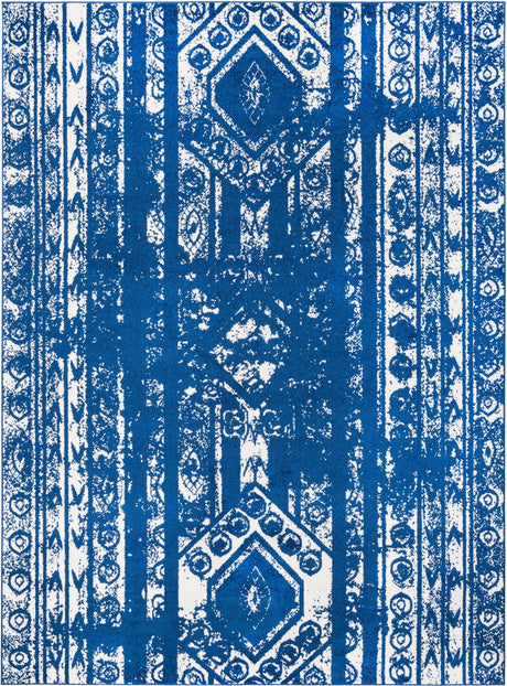 Navy Blue 9' x 12' Lennon Rectangle Area Rug 100% Polypropylene Vintage Distressed Look Modern Contemporary Carpet for Home Decor for Sale at Rug Engine