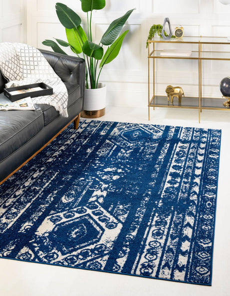 Navy Blue 2' x 3' 1 Lennon Rectangle Area Rug 100% Polypropylene Vintage Distressed Look Modern Contemporary Carpet for Home Decor for Sale at Rug Engine
