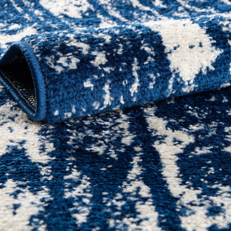 Navy Blue 4' 1 x 6' 1 Lennon Rectangle Area Rug 100% Polypropylene Vintage Distressed Look Modern Contemporary Carpet for Home Decor for Sale at Rug Engine