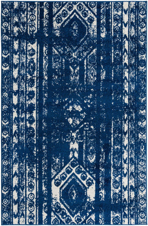 Navy Blue 5' 3 x 8' Lennon Rectangle Area Rug 100% Polypropylene Vintage Distressed Look Modern Contemporary Carpet for Home Decor for Sale at Rug Engine