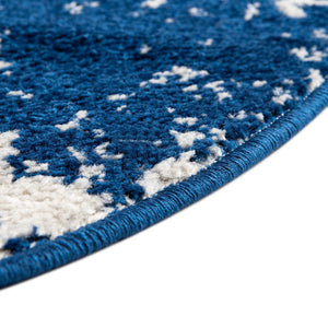 Navy Blue 10' x 10' Lennon Round Area Rug 100% Polypropylene Vintage Distressed Look Modern Contemporary Carpet for Home Decor for Sale at Rug Engine