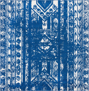 Navy Blue 10' x 10' Lennon Square Area Rug 100% Polypropylene Vintage Distressed Look Modern Contemporary Carpet for Home Decor for Sale at Rug Engine