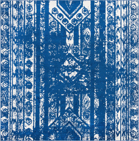 Navy Blue 10' x 10' Lennon Square Area Rug 100% Polypropylene Vintage Distressed Look Modern Contemporary Carpet for Home Decor for Sale at Rug Engine