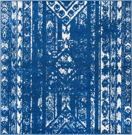 Navy Blue 5' 3 x 5' 3 Lennon Square Area Rug 100% Polypropylene Vintage Distressed Look Modern Contemporary Carpet for Home Decor for Sale at Rug Engine