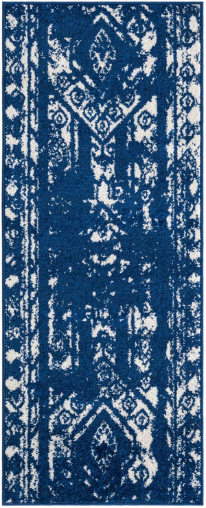 Navy Blue 2' x 5' 3 Lennon Runner Area Rug 100% Polypropylene Vintage Distressed Look Modern Contemporary Carpet for Home Decor for Sale at Rug Engine