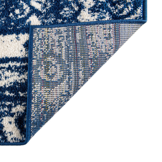 Navy Blue 2' 7 x 12' Lennon Runner Area Rug 100% Polypropylene Vintage Distressed Look Modern Contemporary Carpet for Home Decor for Sale at Rug Engine
