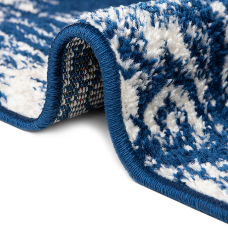 Navy Blue 2' 7 x 10' Lennon Runner Area Rug 100% Polypropylene Vintage Distressed Look Modern Contemporary Carpet for Home Decor for Sale at Rug Engine