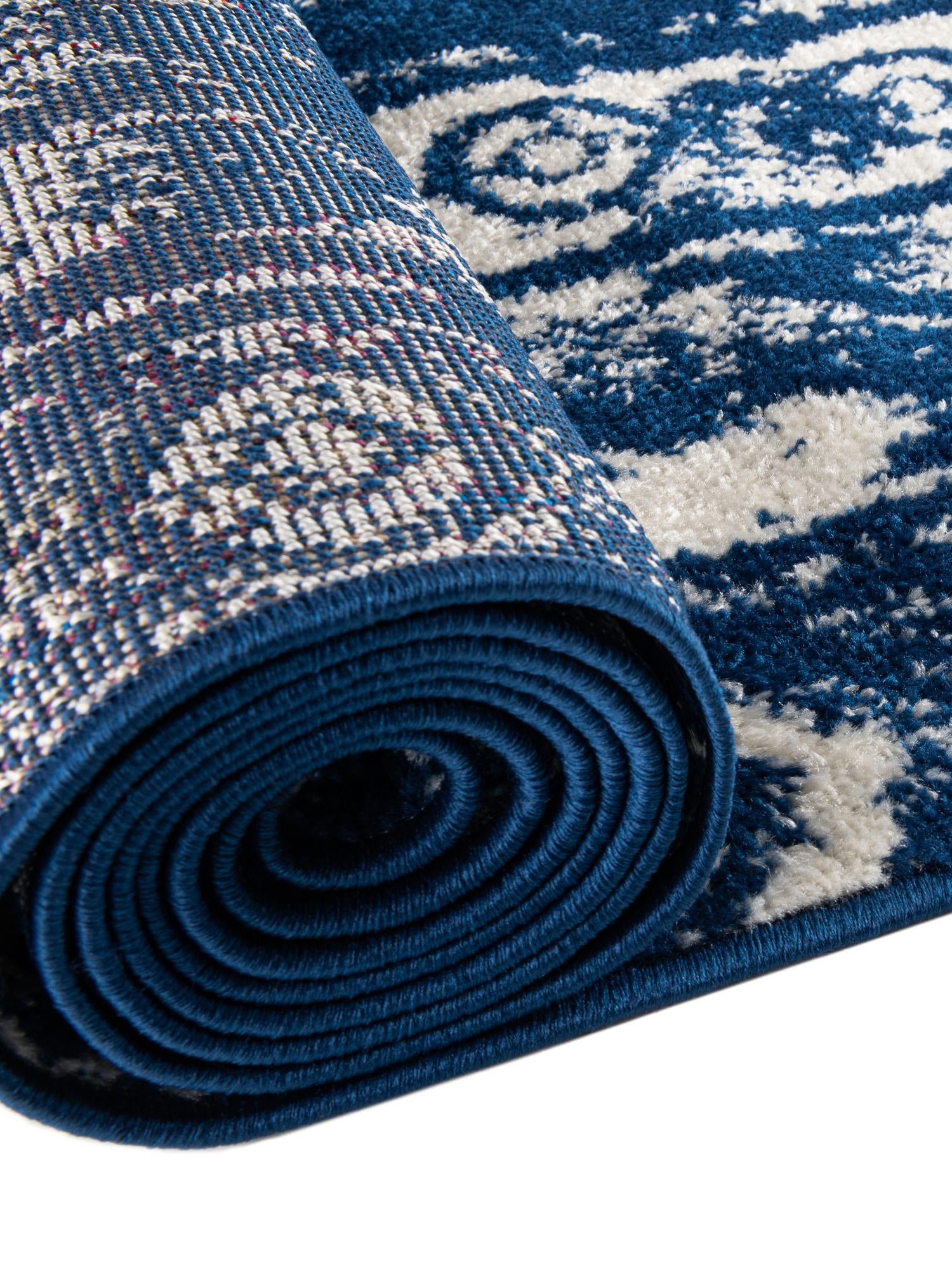 Navy Blue 2' x 6' 1 Lennon Runner Area Rug 100% Polypropylene Vintage Distressed Look Modern Contemporary Carpet for Home Decor for Sale at Rug Engine