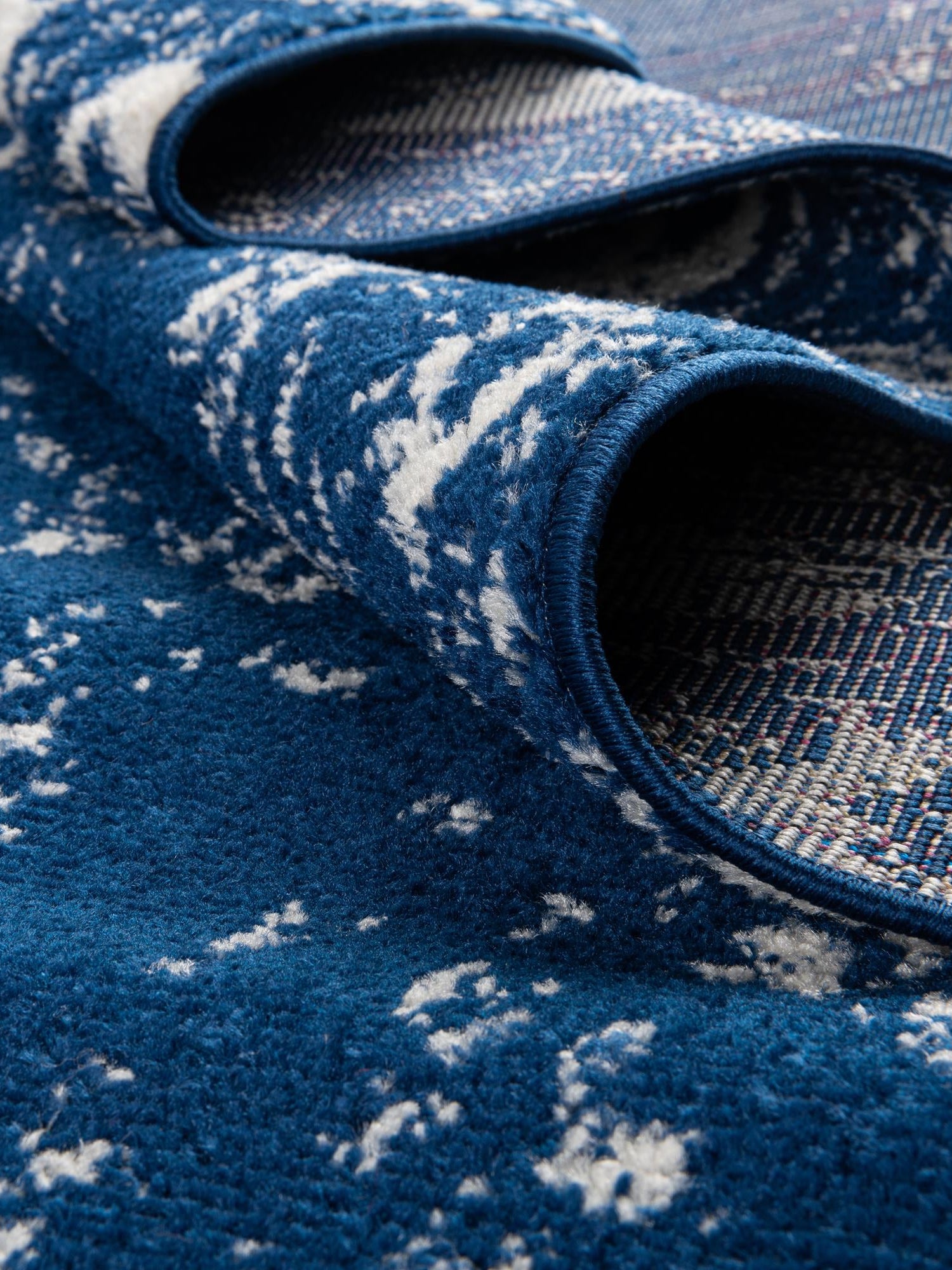 Navy Blue 2' x 5' 3 Lennon Runner Area Rug 100% Polypropylene Vintage Distressed Look Modern Contemporary Carpet for Home Decor for Sale at Rug Engine
