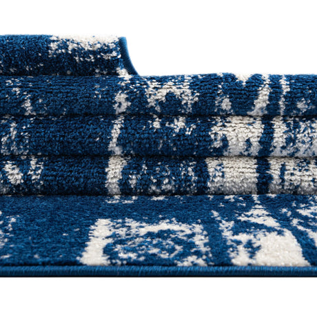 Navy Blue 2' 7 x 12' Lennon Runner Area Rug 100% Polypropylene Vintage Distressed Look Modern Contemporary Carpet for Home Decor for Sale at Rug Engine