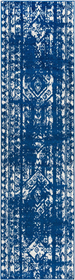 Navy Blue 2' 7 x 10' Lennon Runner Area Rug 100% Polypropylene Vintage Distressed Look Modern Contemporary Carpet for Home Decor for Sale at Rug Engine