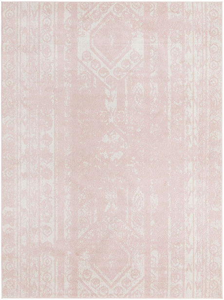 Pink 10' x 13' 1 Lennon Rectangle Area Rug 100% Polypropylene Vintage Distressed Look Modern Contemporary Carpet for Home Decor for Sale at Rug Engine