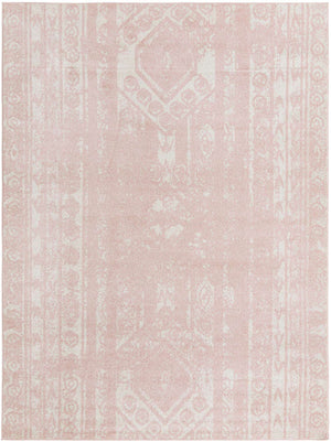 Pink 9' x 12' Lennon Rectangle Area Rug 100% Polypropylene Vintage Distressed Look Modern Contemporary Carpet for Home Decor for Sale at Rug Engine