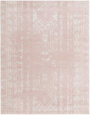 Pink 7' 10 x 10' Lennon Rectangle Area Rug 100% Polypropylene Vintage Distressed Look Modern Contemporary Carpet for Home Decor for Sale at Rug Engine