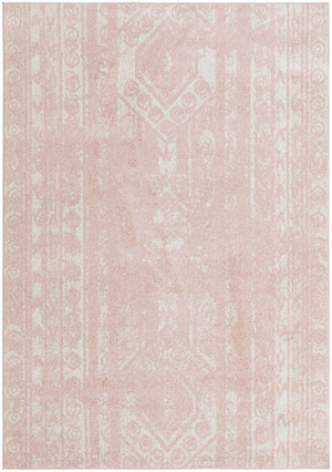 Pink 7' 1 x 10' Lennon Rectangle Area Rug 100% Polypropylene Vintage Distressed Look Modern Contemporary Carpet for Home Decor for Sale at Rug Engine