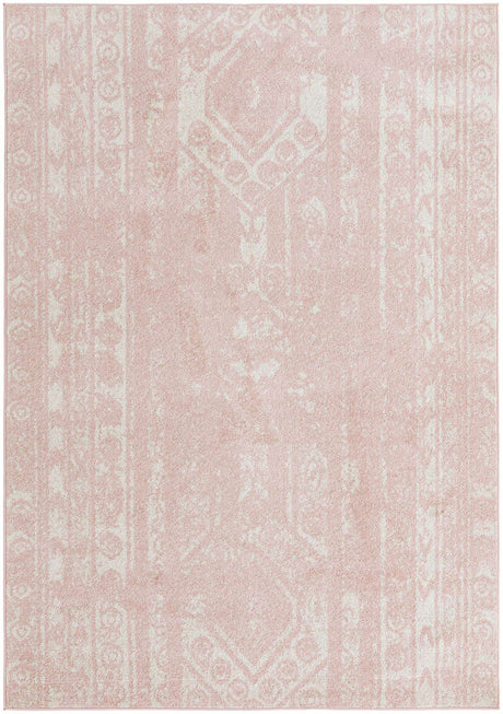 Pink 7' 1 x 10' Lennon Rectangle Area Rug 100% Polypropylene Vintage Distressed Look Modern Contemporary Carpet for Home Decor for Sale at Rug Engine