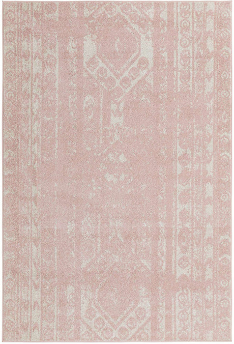 Pink 6' 1 x 9' Lennon Rectangle Area Rug 100% Polypropylene Vintage Distressed Look Modern Contemporary Carpet for Home Decor for Sale at Rug Engine