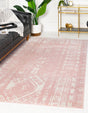 Pink 7' 10 x 10' Lennon Rectangle Area Rug 100% Polypropylene Vintage Distressed Look Modern Contemporary Carpet for Home Decor for Sale at Rug Engine