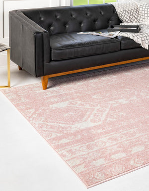 Pink 10' x 13' 1 Lennon Rectangle Area Rug 100% Polypropylene Vintage Distressed Look Modern Contemporary Carpet for Home Decor for Sale at Rug Engine