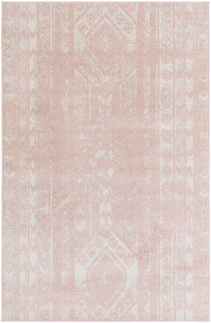 Pink 5' 3 x 8' Lennon Rectangle Area Rug 100% Polypropylene Vintage Distressed Look Modern Contemporary Carpet for Home Decor for Sale at Rug Engine