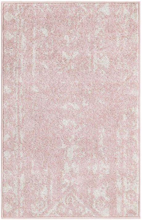Pink 2' x 3' 1 Lennon Rectangle Area Rug 100% Polypropylene Vintage Distressed Look Modern Contemporary Carpet for Home Decor for Sale at Rug Engine