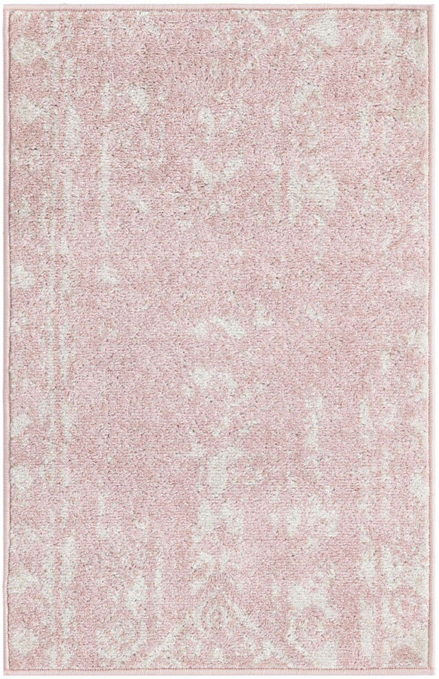 Pink 2' x 3' 1 Lennon Rectangle Area Rug 100% Polypropylene Vintage Distressed Look Modern Contemporary Carpet for Home Decor for Sale at Rug Engine