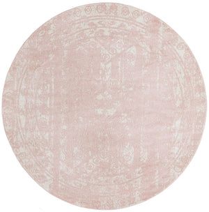 Pink 10' x 10' Lennon Round Area Rug 100% Polypropylene Vintage Distressed Look Modern Contemporary Carpet for Home Decor for Sale at Rug Engine