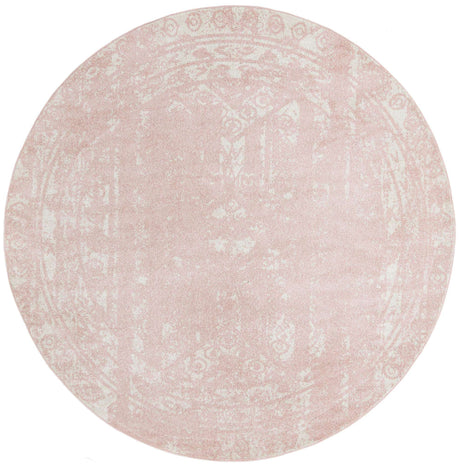 Pink 10' x 10' Lennon Round Area Rug 100% Polypropylene Vintage Distressed Look Modern Contemporary Carpet for Home Decor for Sale at Rug Engine