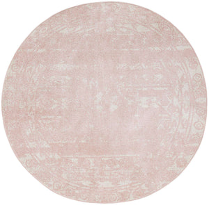 Pink 2' x 7' 10 Lennon Round Area Rug 100% Polypropylene Vintage Distressed Look Modern Contemporary Carpet for Home Decor for Sale at Rug Engine