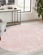 Pink 3' 1 x 3' 1 Lennon Round Area Rug 100% Polypropylene Vintage Distressed Look Modern Contemporary Carpet for Home Decor for Sale at Rug Engine