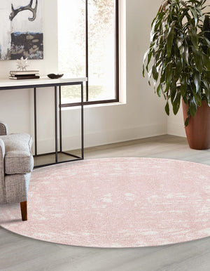 Pink 10' x 10' Lennon Round Area Rug 100% Polypropylene Vintage Distressed Look Modern Contemporary Carpet for Home Decor for Sale at Rug Engine