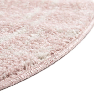 Pink 10' x 10' Lennon Round Area Rug 100% Polypropylene Vintage Distressed Look Modern Contemporary Carpet for Home Decor for Sale at Rug Engine