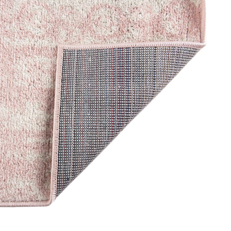Pink 7' 1 x 7' 1 Lennon Square Area Rug 100% Polypropylene Vintage Distressed Look Modern Contemporary Carpet for Home Decor for Sale at Rug Engine