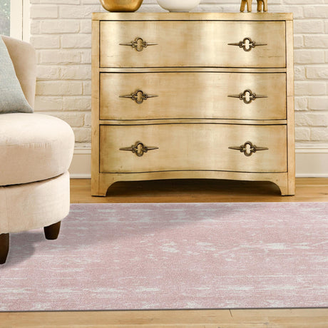 Pink 5' 3 x 5' 3 Lennon Square Area Rug 100% Polypropylene Vintage Distressed Look Modern Contemporary Carpet for Home Decor for Sale at Rug Engine