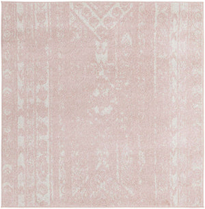 Pink 5' 3 x 5' 3 Lennon Square Area Rug 100% Polypropylene Vintage Distressed Look Modern Contemporary Carpet for Home Decor for Sale at Rug Engine