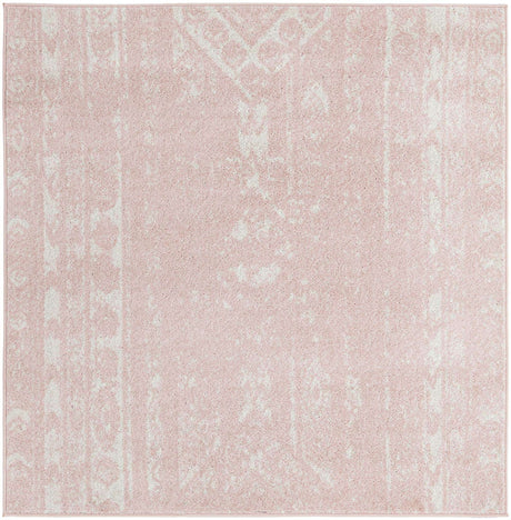Pink 5' 3 x 5' 3 Lennon Square Area Rug 100% Polypropylene Vintage Distressed Look Modern Contemporary Carpet for Home Decor for Sale at Rug Engine