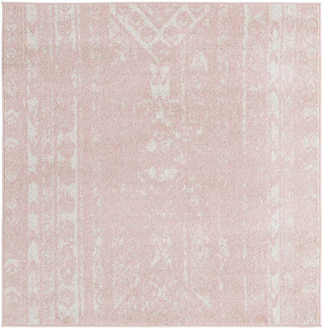 Pink 5' 3 x 5' 3 Lennon Square Area Rug 100% Polypropylene Vintage Distressed Look Modern Contemporary Carpet for Home Decor for Sale at Rug Engine