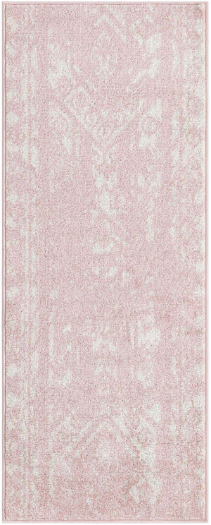 Pink 2' x 5' 3 Lennon Runner Area Rug 100% Polypropylene Vintage Distressed Look Modern Contemporary Carpet for Home Decor for Sale at Rug Engine