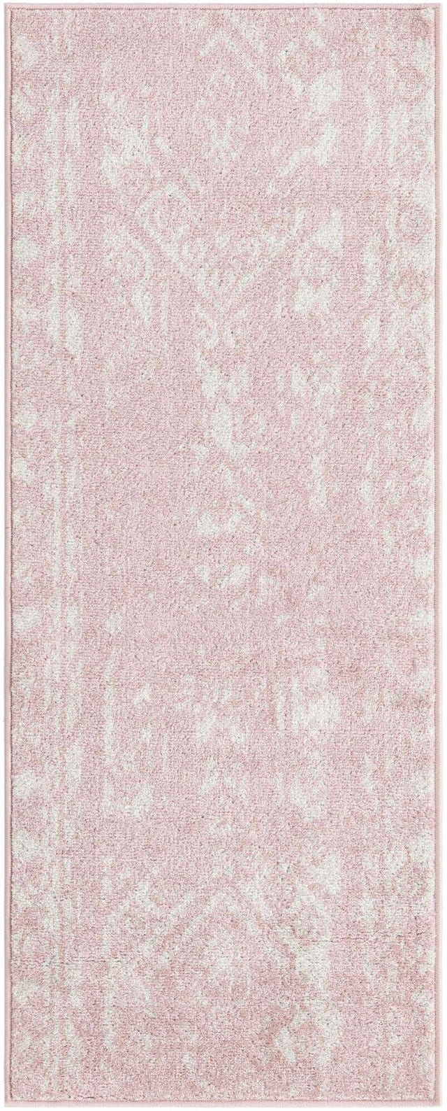 Pink 2' x 5' 3 Lennon Runner Area Rug 100% Polypropylene Vintage Distressed Look Modern Contemporary Carpet for Home Decor for Sale at Rug Engine