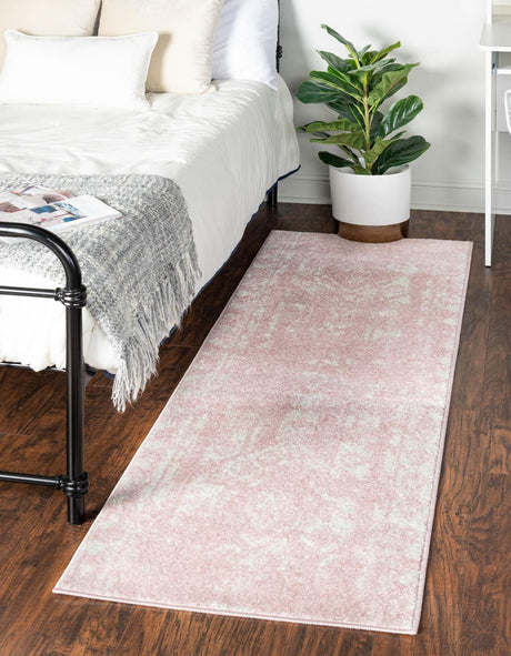 Pink 2' 7 x 10' Lennon Runner Area Rug 100% Polypropylene Vintage Distressed Look Modern Contemporary Carpet for Home Decor for Sale at Rug Engine