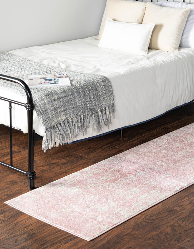 Pink 3' 3 x 14' 1 Lennon Runner Area Rug 100% Polypropylene Vintage Distressed Look Modern Contemporary Carpet for Home Decor for Sale at Rug Engine