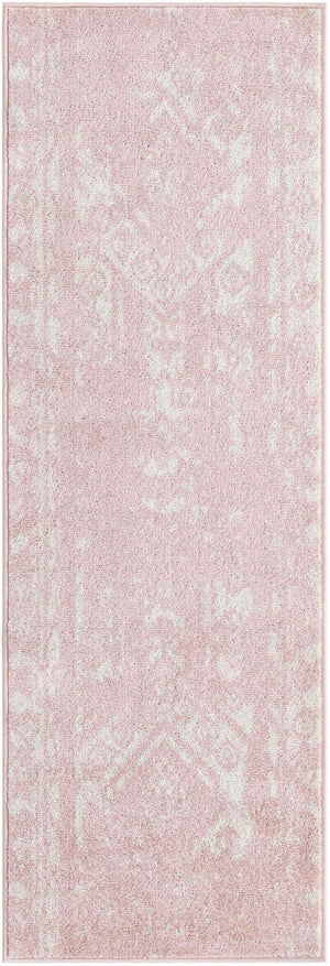 Pink 2' x 6' 1 Lennon Runner Area Rug 100% Polypropylene Vintage Distressed Look Modern Contemporary Carpet for Home Decor for Sale at Rug Engine