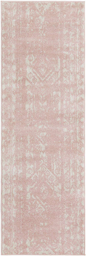 Pink 2' x 8' Lennon Runner Area Rug 100% Polypropylene Vintage Distressed Look Modern Contemporary Carpet for Home Decor for Sale at Rug Engine