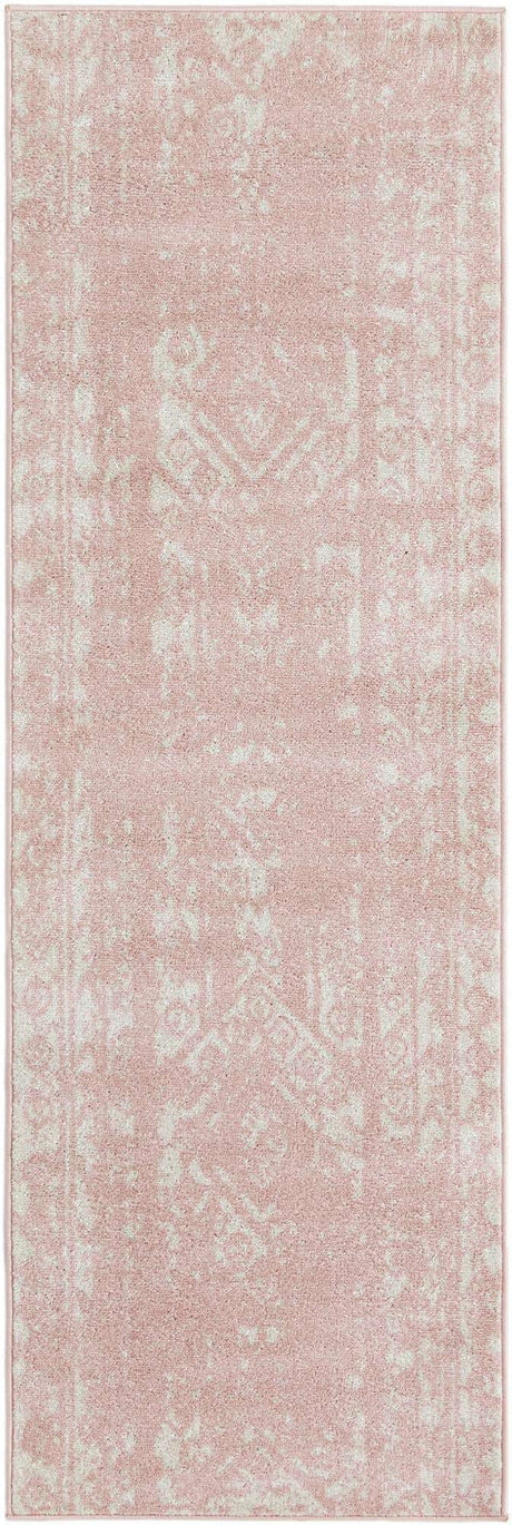 Pink 2' x 8' Lennon Runner Area Rug 100% Polypropylene Vintage Distressed Look Modern Contemporary Carpet for Home Decor for Sale at Rug Engine