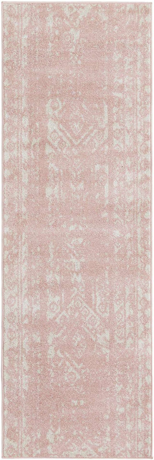Pink 2' x 8' Lennon Runner Area Rug 100% Polypropylene Vintage Distressed Look Modern Contemporary Carpet for Home Decor for Sale at Rug Engine