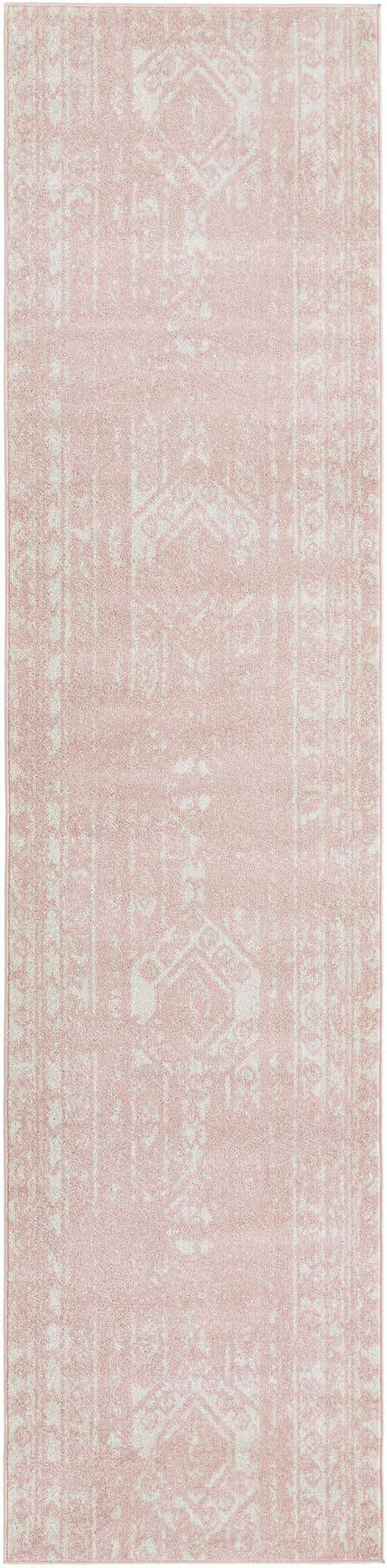 Pink 3' 3 x 14' 1 Lennon Runner Area Rug 100% Polypropylene Vintage Distressed Look Modern Contemporary Carpet for Home Decor for Sale at Rug Engine