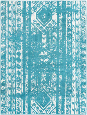 Turquoise 10' x 13' 1 Lennon Rectangle Area Rug 100% Polypropylene Vintage Distressed Look Modern Contemporary Carpet for Home Decor for Sale at Rug Engine