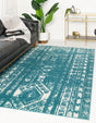 Turquoise 4' 1 x 6' 1 Lennon Rectangle Area Rug 100% Polypropylene Vintage Distressed Look Modern Contemporary Carpet for Home Decor for Sale at Rug Engine