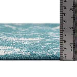 Turquoise 10' x 13' 1 Lennon Rectangle Area Rug 100% Polypropylene Vintage Distressed Look Modern Contemporary Carpet for Home Decor for Sale at Rug Engine