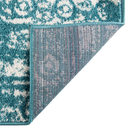 Turquoise 9' x 12' Lennon Rectangle Area Rug 100% Polypropylene Vintage Distressed Look Modern Contemporary Carpet for Home Decor for Sale at Rug Engine